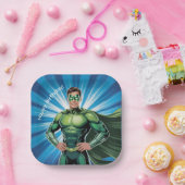Green Superhero Boys Birthday Party Pappteller (Party)