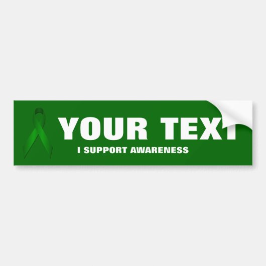 Green Support Awareness Ribbon Autoaufkleber (Vorne)