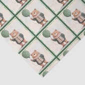 Green Sweater Bär mit Fall Kariert Scarf Seidenpapier (Ausschnitt)