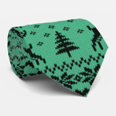 Green Sweater Christmas Tree Men Krawatte (Gerollt)