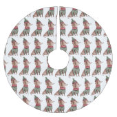 Green Sweater & Hat Dackel Weihnachtsbaumrock Polyester Weihnachtsbaumdecke (Vorderseite)