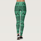 Green Sweater Rentier Weihnachten Leggings (Rückseite)