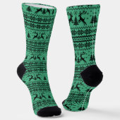 Green Sweater Rentier Weihnachten Socken (Gewinkelt)