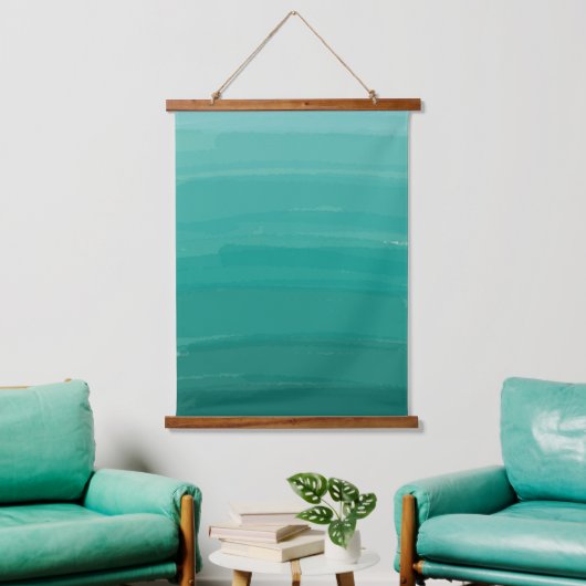 Green Sweep Ombre Wandteppich Mit Holzrahmen (Wohnzimmer)