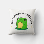 Green Sweet Cute Simple Frog Character Pillow Kissen (Rückseite)