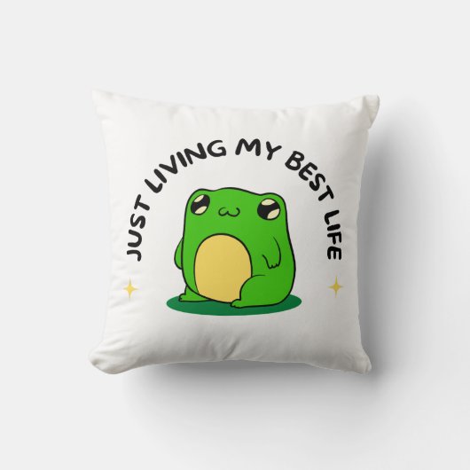 Green Sweet Cute Simple Frog Character Pillow Kissen (Vorderseite)