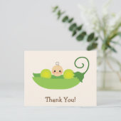 Green Sweet Pea Baby Dusche Vielen Dank Postkarte (Stehend Vorderseite)
