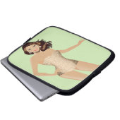 Green Swimsuit Girl Laptop Case (Vorne Knopf)