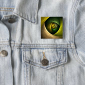Green Swirl Floral Modernes Abstraktes Kunstmuster Button (Beispiel)