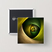 Green Swirl Floral Modernes Abstraktes Kunstmuster Button (Vorne & Hinten)