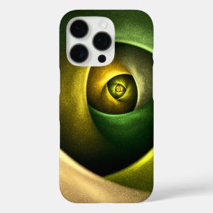 Green Swirl Floral Modernes Abstraktes Kunstmuster iPhone 16 Pro Hülle