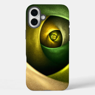 Green Swirl Floral Modernes Abstraktes Kunstmuster iPhone 16 Plus Hülle