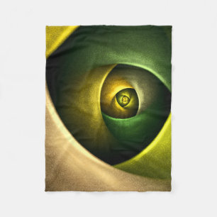 Green Swirl Floral Modernes Abstraktes Kunstmuster Fleecedecke