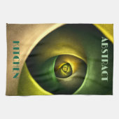 Green Swirl Floral Modernes Abstraktes Kunstmuster Geschirrtuch (Horizontal)
