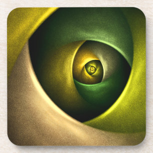 Green Swirl Floral Modernes Abstraktes Kunstmuster Getränkeuntersetzer