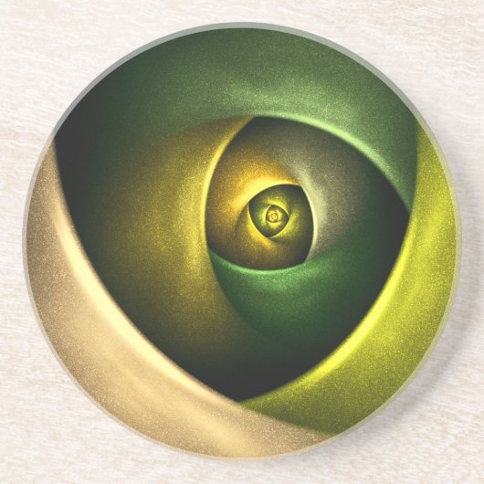 Green Swirl Floral Modernes Abstraktes Kunstmuster Getränkeuntersetzer (Vorne)