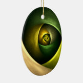 Green Swirl Floral Modernes Abstraktes Kunstmuster Keramik Ornament (Rechts)