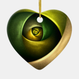 Green Swirl Floral Modernes Abstraktes Kunstmuster Keramik Ornament