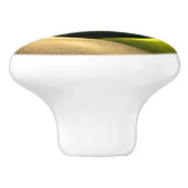 Green Swirl Floral Modernes Abstraktes Kunstmuster Keramikknauf (Seitenansicht)