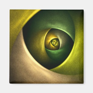 Green Swirl Floral Modernes Abstraktes Kunstmuster Magnet