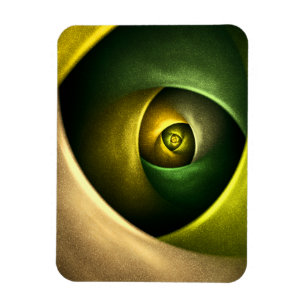 Green Swirl Floral Modernes Abstraktes Kunstmuster Magnet