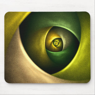 Green Swirl Floral Modernes Abstraktes Kunstmuster Mousepad