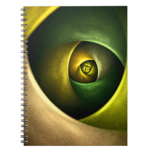 Green Swirl Floral Modernes Abstraktes Kunstmuster Notizblock