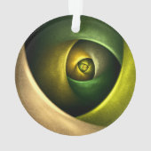 Green Swirl Floral Modernes Abstraktes Kunstmuster Ornament (Rückseite)