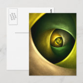 Green Swirl Floral Modernes Abstraktes Kunstmuster Postkarte (Vorne/Hinten)
