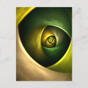 Green Swirl Floral Modernes Abstraktes Kunstmuster Postkarte