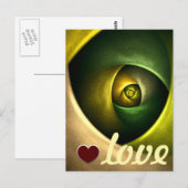 Green Swirl Floral Modernes Abstraktes Kunstmuster Postkarte (Vorne/Hinten)