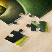 Green Swirl Floral Modernes Abstraktes Kunstmuster Puzzle (Seite)