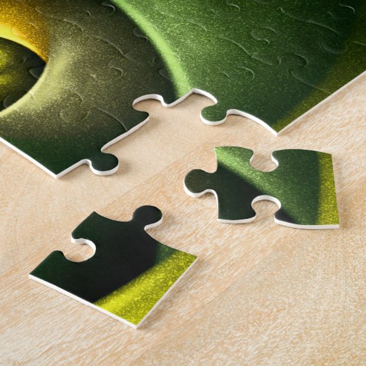 Green Swirl Floral Modernes Abstraktes Kunstmuster Puzzle (Seite)