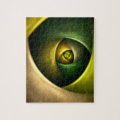 Green Swirl Floral Modernes Abstraktes Kunstmuster Puzzle (Vertikal)