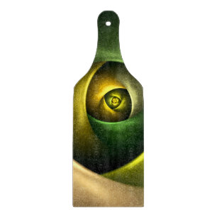 Green Swirl Floral Modernes Abstraktes Kunstmuster Schneidebrett