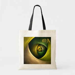 Green Swirl Floral Modernes Abstraktes Kunstmuster Tragetasche