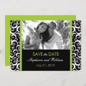 Green Swirl Foto Save the Date (Vorne/Hinten)