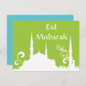 Green Swirl Moschee Ramadan/Eid Banner/Streamer Postkarte (Vorne/Hinten)