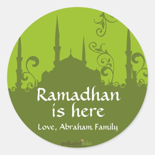 Green Swirl Moschee Stickers (Vorderseite)