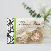 Green Swirl Wedding Dankeschön Karte (Stehend Vorderseite)