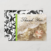 Green Swirl Wedding Dankeschön Karte (Vorne/Hinten)