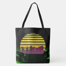 Green Synthwave All-Over-Print-Tasche