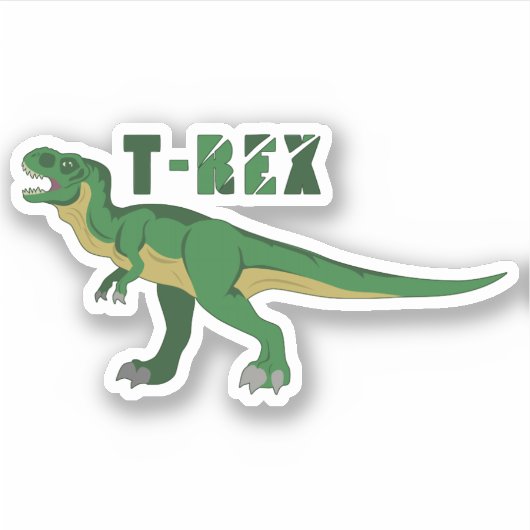 Green T-Rex Aufkleber (Vorderseite)