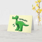 Green T-Rex Karte (Gelbe Blume)