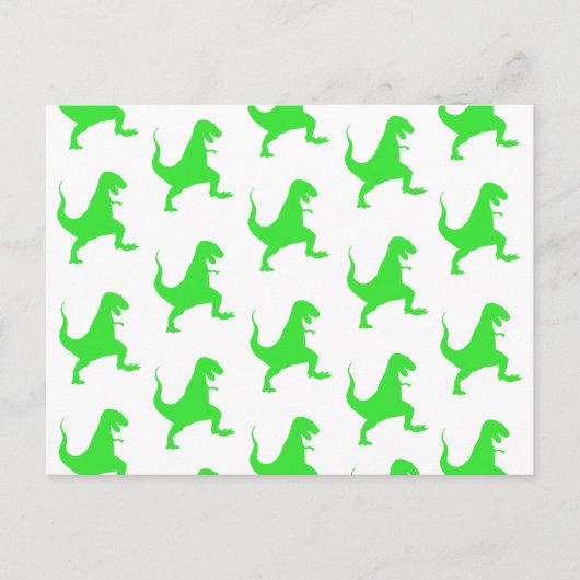Green t-rex pattern postkarte (Vorderseite)