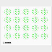 Green t-rex pattern runder aufkleber (Blatt)