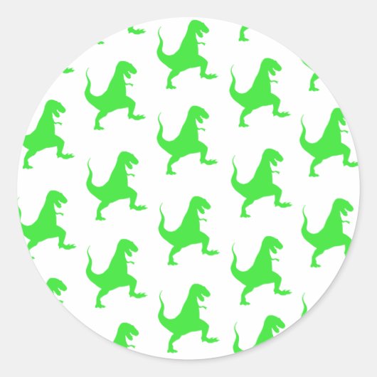 Green t-rex pattern runder aufkleber (Vorderseite)