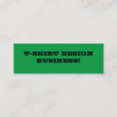 Green T - Shirt Design Business Mini Business Card Mini Visitenkarte (Vorderseite)