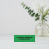 Green T - Shirt Design Business Mini Business Card Mini Visitenkarte (Stehend Vorderseite)