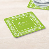 GREEN TALAVERA BRAUTPARTY RECHTECKIGER PAPPUNTERSETZER (angewinkelt)